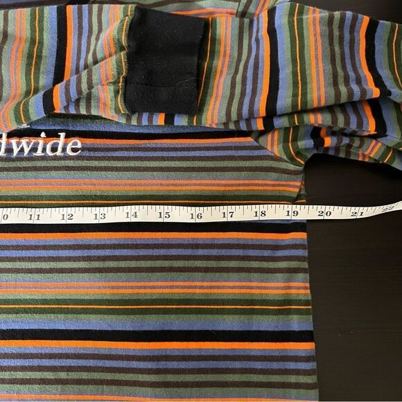 HUF Shirt Mens Small Striped Long Sleeve Pullover Worldwide Logo Embroidered - Picture 12 of 13